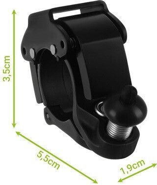Clopoțel Mecanic pentru Bicicletă Zola 90-100 Db Prindere pe Ghidon 22.2 Mm 7.5 X 4.5 X 2 Cm Negru