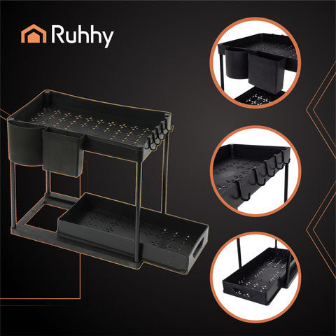 Ruhhy Επιτραπέζια Βάση Πλαστική 40x27.5x37.5εκ. Μαύρη