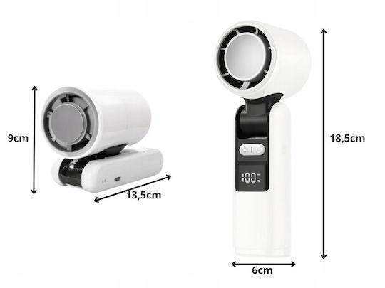 Verk Group Portable USB Fan 199 Speeds Folding Flashlight Display 5907451381588