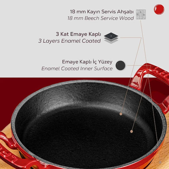 Lava Saganaki Cast Iron with Enamel Coating 20cm