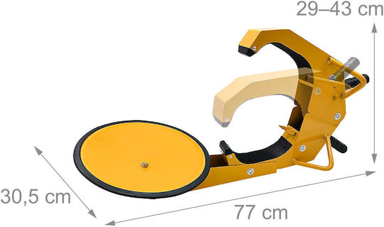 Relaxdays Wheel Lock Anti-theft Protection 15" Yellow Black 43x30.5x77 Cm