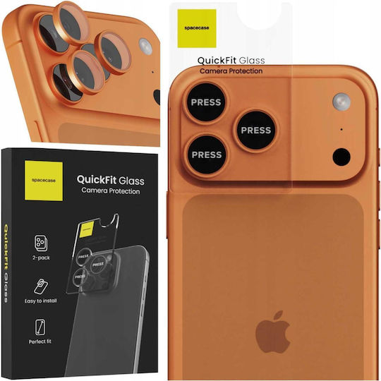 Spacecase Camera Protection Tempered Glass Orange for iPhone 17 Pro iPhone 17 Pro Max