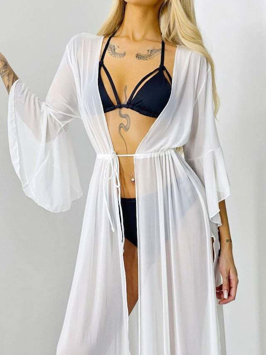 Damenbademode Kaftan Weiß
