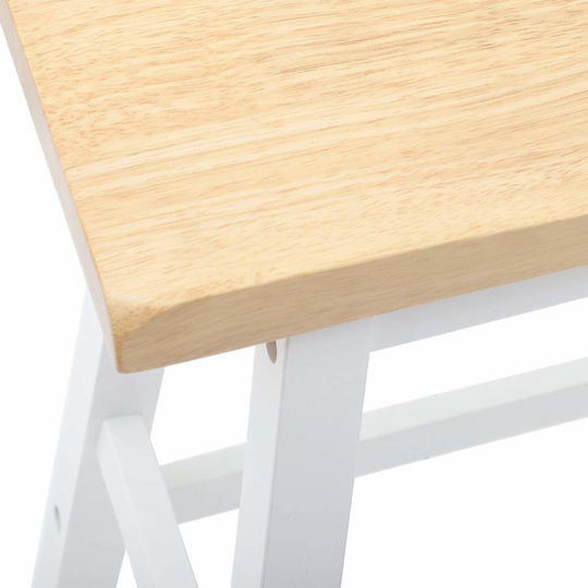 Bar Wooden White Stools 2 Pieces 44.5x35x60cm