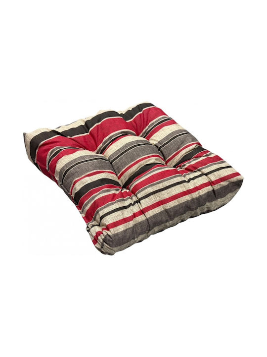 Garden Chair Cushion Bamboo Red Checkered 38x38cm