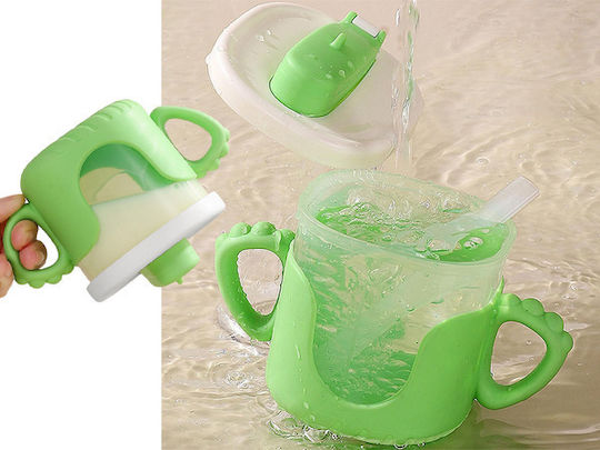 Verk Group Cani Pentru Bebeluşi Din Silicon Cu Mânere Multicolore Pentru 8 Luni+ 300 Ml