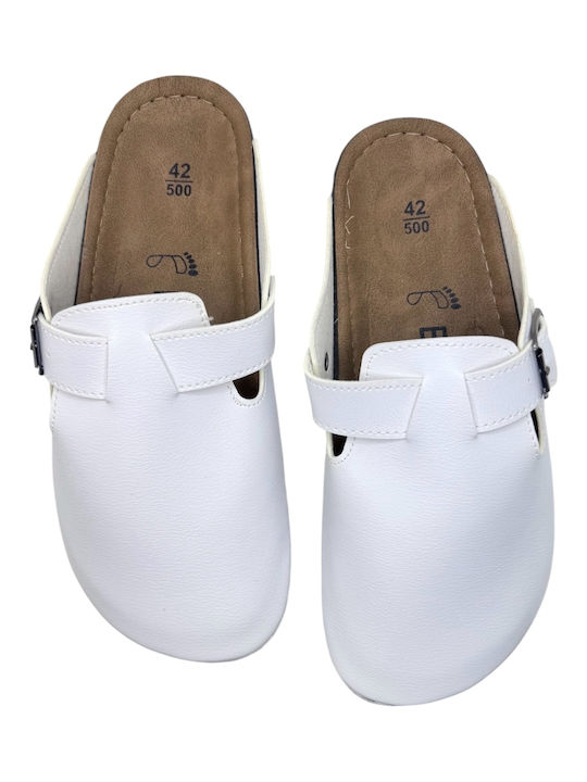 Herren Holzschuhe Weiß