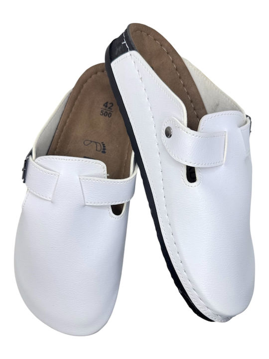 Herren Holzschuhe Weiß