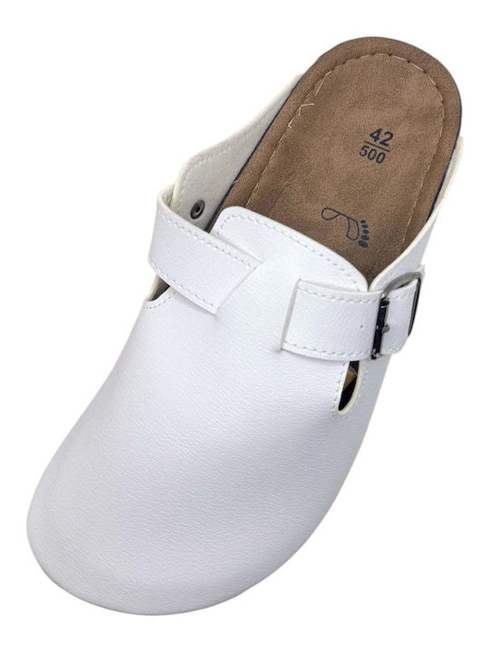 Herren Holzschuhe Weiß