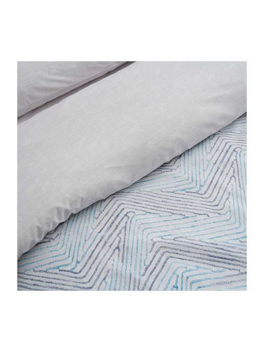 Vesta Home Ariadni Bed Sheet Set with 2 Pillowcases Super-Double with Rubber Hugger 170x270cm Gray (3 Pieces)