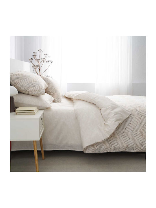 Vesta Home Ariadni Подредба Чаршафи King Size с Еластична Лента 240x270+35см Бежови (4 Бройки)