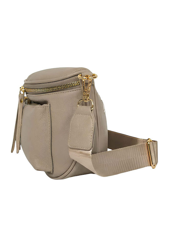 Gallantry Women Waist Bum Bag Compact Grained Effect Zipper Pockets Taupe