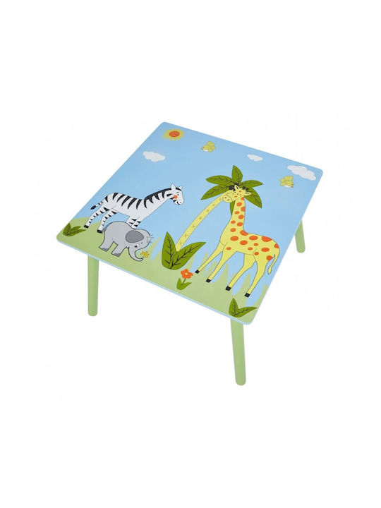 Kids Table Set with Chairs Made of Wood Blue