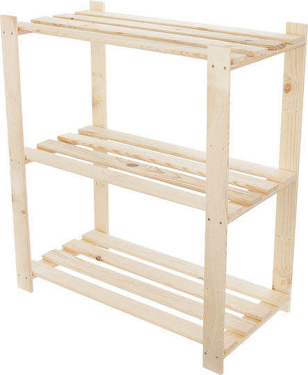 Ραφιέρα Κουζίνας Ξύλινη Μπεζ 85x40x90cm