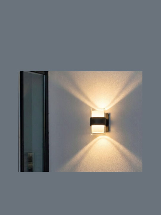 Inlight Athabasca Wall-Mounted Outdoor LED Light 8W with Adjustable White Light Double Beam 12x12x14cm