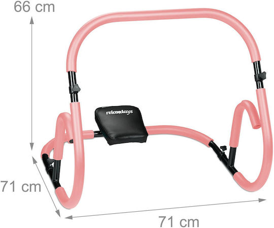 Relaxdays Antrenor Abdominal Roz Negru 66x71x71 Cm Capacitate 100 Kg Suport Pentru Gât