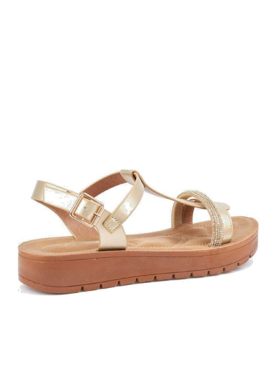 Women's Flat Sandals Gold