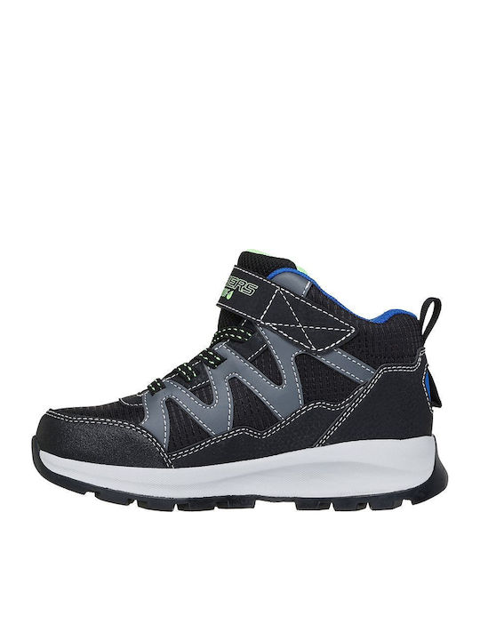Kids Sneakers High With Hoop & Loop Closure Black