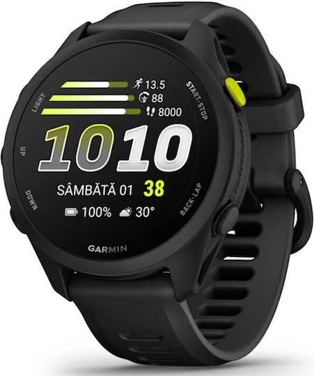 Garmin Forerunner 70 43mm Αδιάβροχο Smartwatch με Παλμογράφο (Μαύρο)