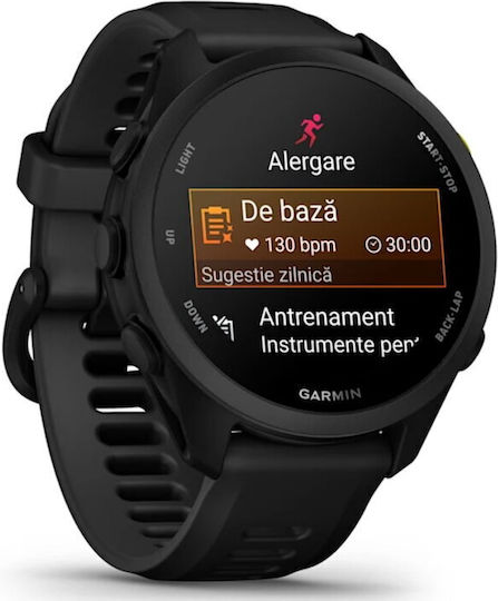 Garmin Forerunner 70 43mm Αδιάβροχο Smartwatch με Παλμογράφο (Μαύρο)