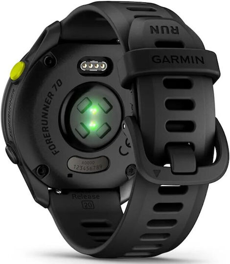 Garmin Forerunner 70 43mm Αδιάβροχο Smartwatch με Παλμογράφο (Μαύρο)