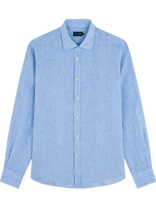 Long Sleeve Linen Shirt Royal Blue