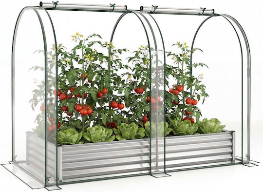Costway Ghiveci de Flori Metalic Argintiu 145x100x180cm