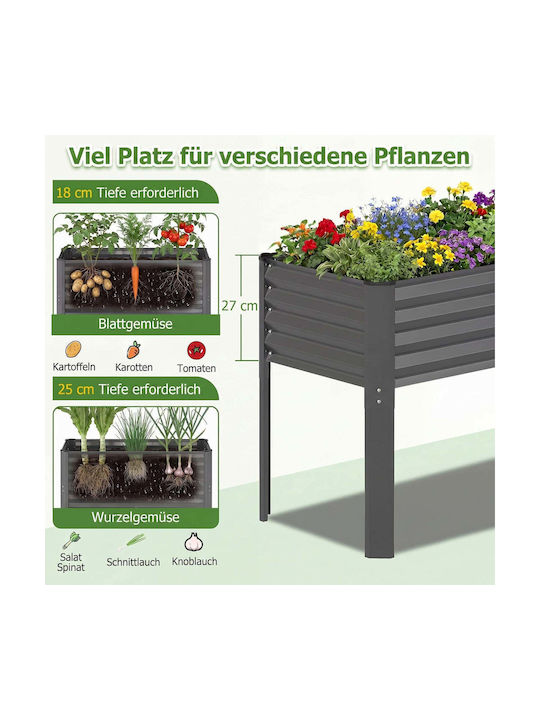 Costway Planter Box Metalică Gri Costway Planter Box Metalică Gri