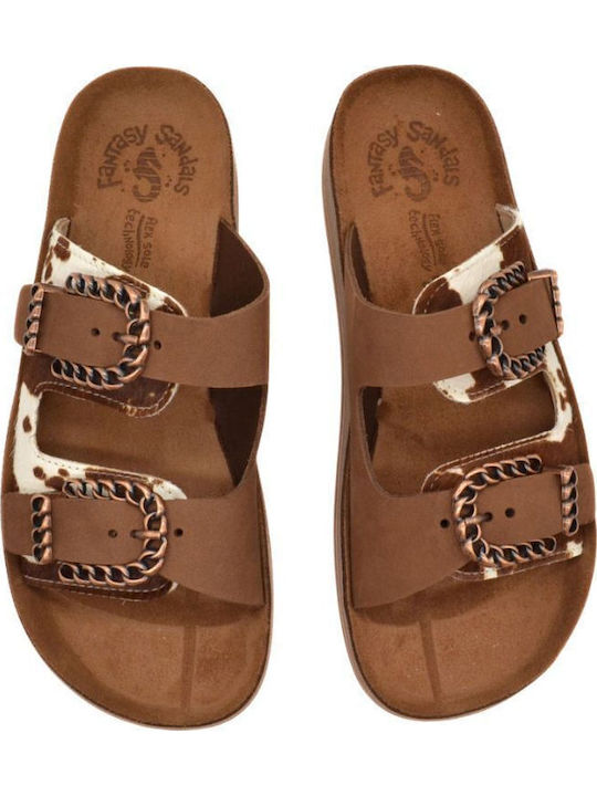 Leather Women's Anatomic Sandals Flatforms Brown