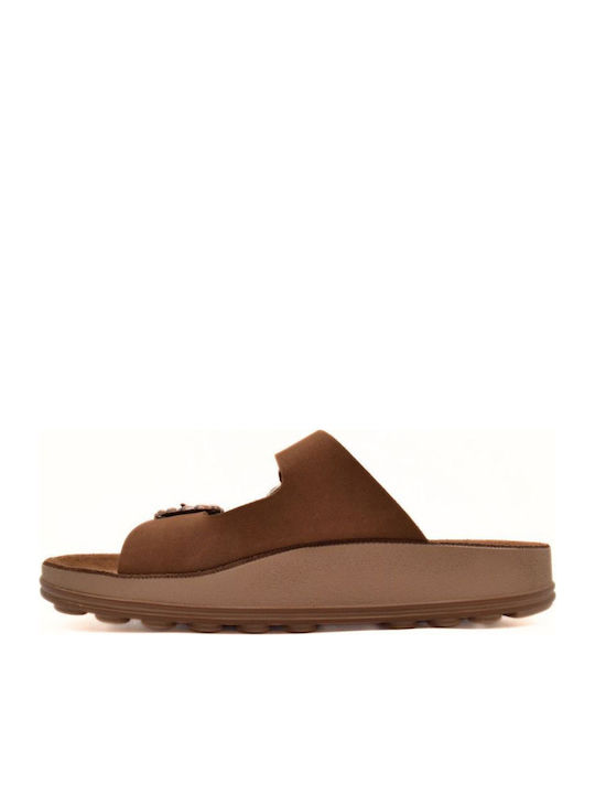 Leather Women's Anatomic Sandals Flatforms Brown