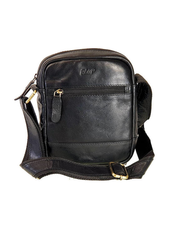 Leather Men's Shoulder / Crossbody Bag Black
