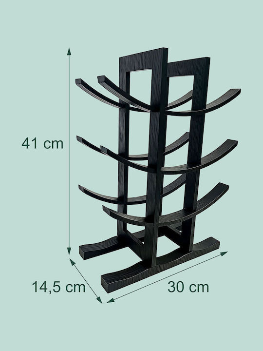 Relaxdays Suport de Sticle de Podea din Lemn Negru 41x30x14.5cm