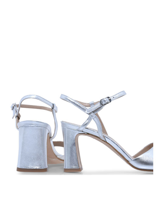 Leather Silver Sandals