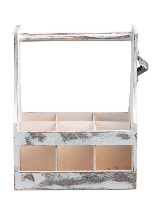 Kesper Настолна Дървена Бутилколодка Бяла 25x16.8x32см