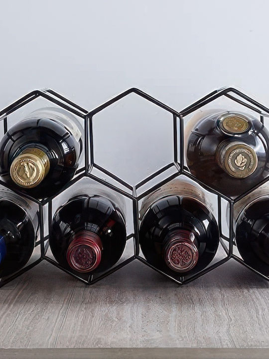 Resteq Weinregal Metallisch Schwarz