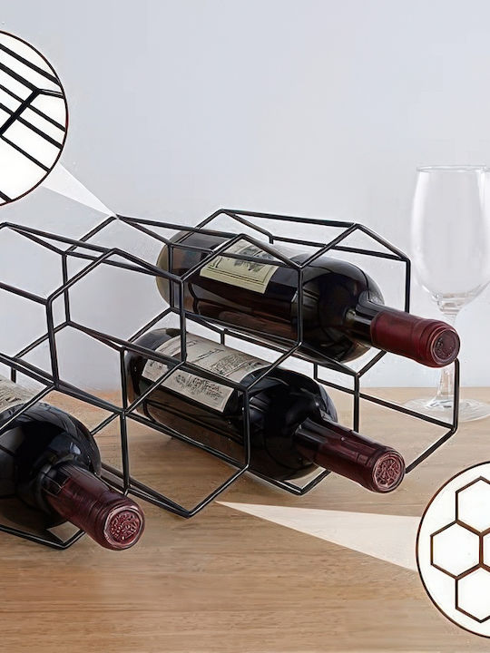 Resteq Weinregal Metallisch Schwarz