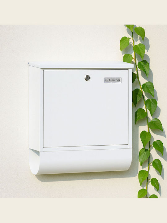 Relaxdays Outdoor Metallic Mailbox in White Color