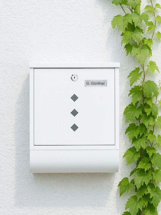 Relaxdays Briefkasten Für Draußen Metallisch In Weiß Farbe