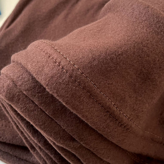 Κουβέρτα Fleece Μονή 150x200εκ. Retro Brown