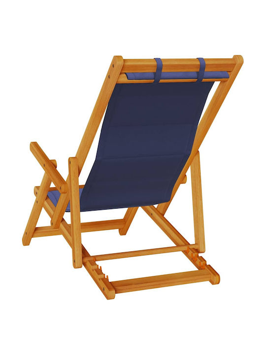Сезлонг Дървена С Подлакътници Син 61.5x110x96см