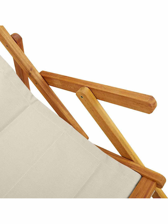 Wooden Deckchair With Arms Tabac Brown 61.5x110x96cm