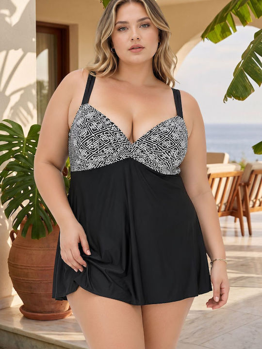 Tankini Swimsuit With Light Padding Black