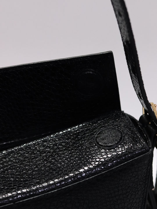 Leder Damen Schultertasche Schwarz T15166-03-2-1