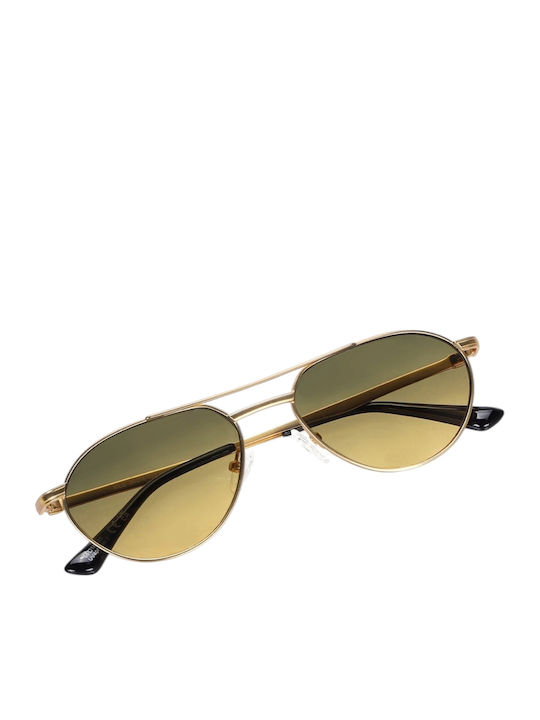 JohNocera Unisex Sunglasses With Gold Metallic Frame And Gold Gradient Lens Jn-kilo-c02