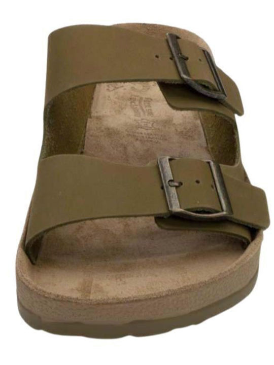 Leather Men's Sandals In Beige Colour
