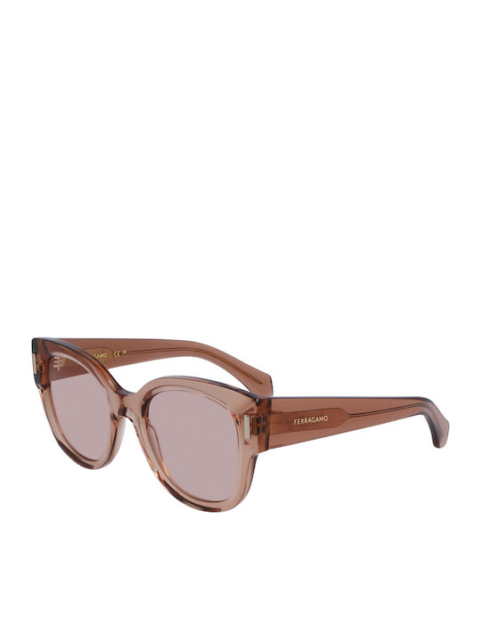 Salvatore Ferragamo Sunglasses Transparent with Horn-Rimmed Frame Salvatore Ferragamo Sunglasses Transparent with Horn-Rimmed Frame