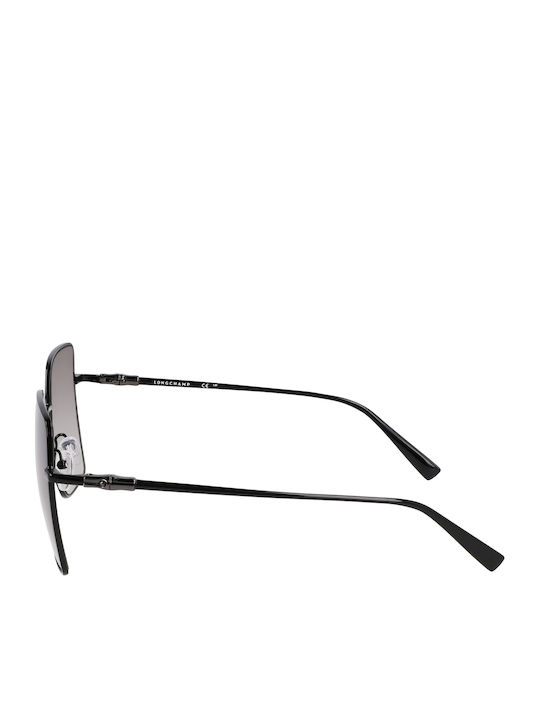 Longchamp Women's Sunglasses with Black Metallic Frame and Black Lens LO173S 150