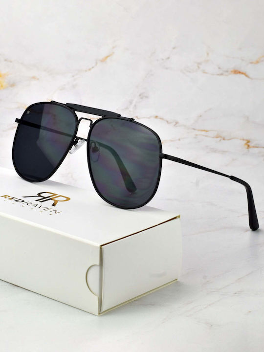 Red Raven Spencer Unisex Γυαλιά Ηλίου με Μαύρο Μεταλλικό Σκελετό και Μαύρο Φακό rd-000088-totalblack-