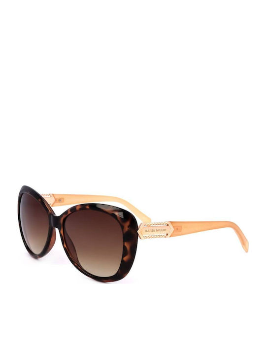 Karen Millen Γυαλιά Ηλίου Καφέ με Σκελετό Karen Millen Γυαλιά Ηλίου Καφέ με Σκελετό