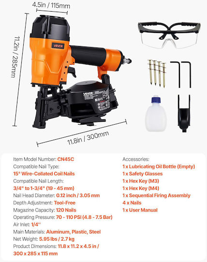 Vevor Pneumatic Stapler for Staples